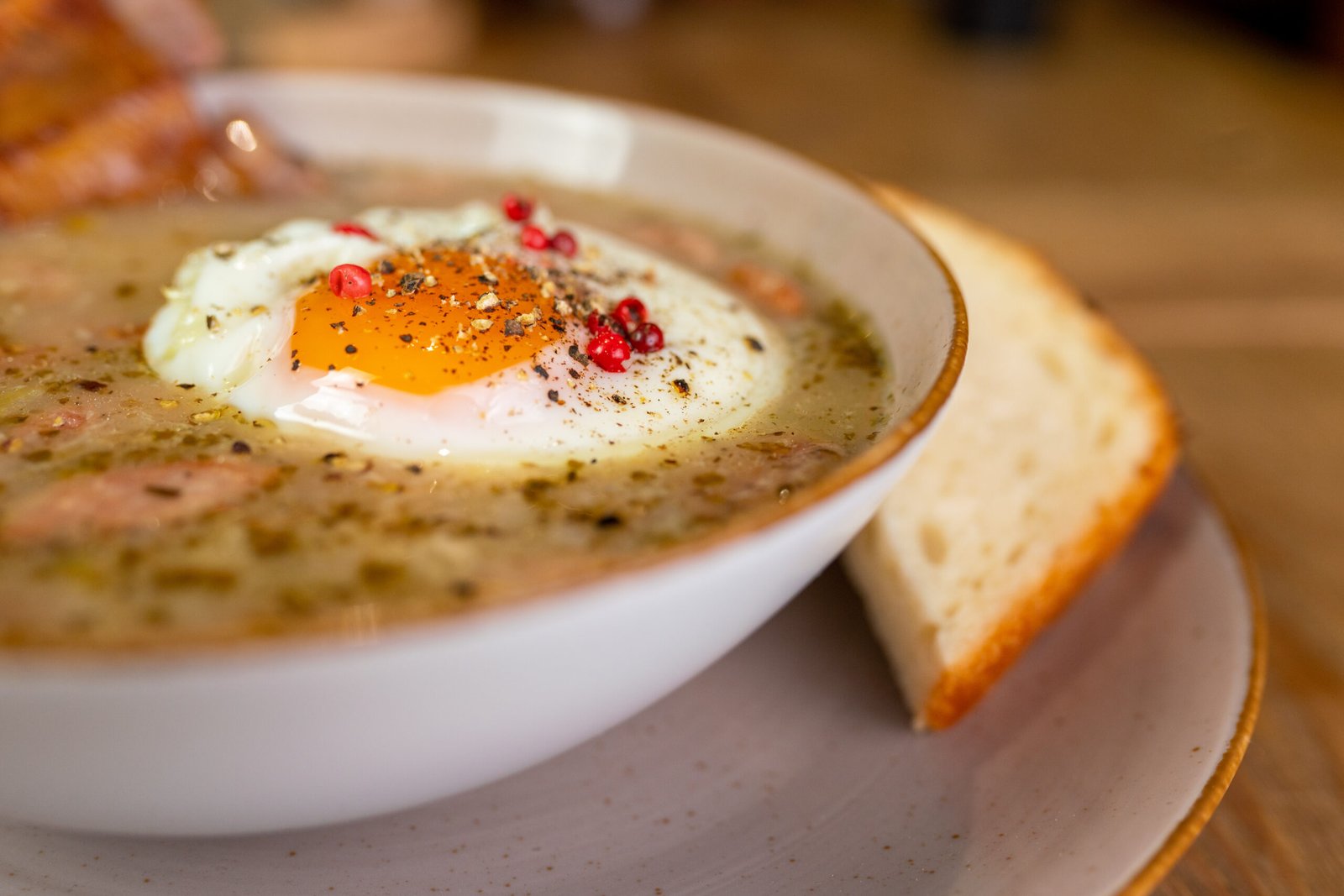 Sour rye soup with egg — Old Polish cuisine